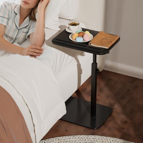 promitop Sofa Side Tray Table for Couch - Set of 2 Adjustable Height 360° Swivel C Table for Sofa & Bed, Use as TV Tray Laptop Stand Snack Table Reading Desk, Fits Eating Working Studying — view 5