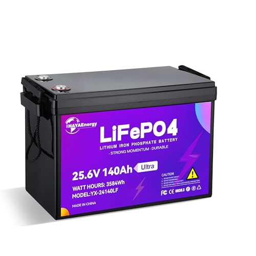 Image of 24V 140Ah Lithium Battery, Rechargeable LiFePO4 Battery with Built-in 100A BMS Board, 5000+ Deep Cycles, Higher Energy Density, for RVs, Van, Camping, Marine, Trolling Motor