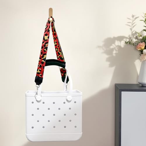 Image of Strap Wrap for Bogg Bag, Accessory for Bagg Bag, With Adjustable Shoulder Leopard Print Crossbody Strap, Black Handle Wrap Protector and Metal Buckle(Style 8)