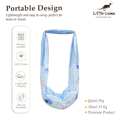 Image of Baby Bed Cradle Cloth with Mosquito Net and Triangle Spring Set