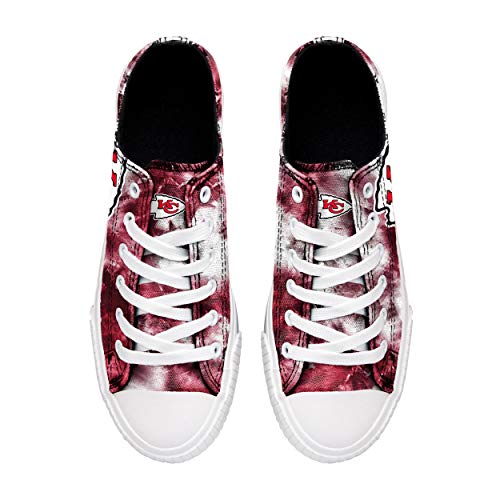image for FOCO Kansas City Chiefs NFL Womens Low Top Tie Dye Canvas Shoes - 7, T