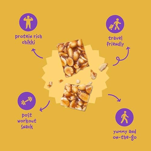 Image of Go Desi Peanut Chikki Bar, 100 grams pack, Gajak, Sweets, Gazak