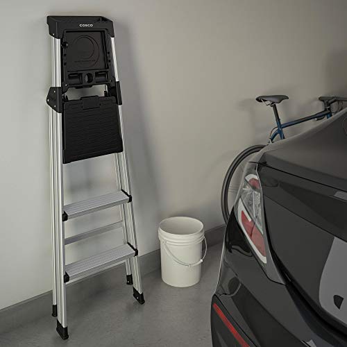 COSCO 20502ABL1E Signature Series Step Ladder, 5ft, Aluminum