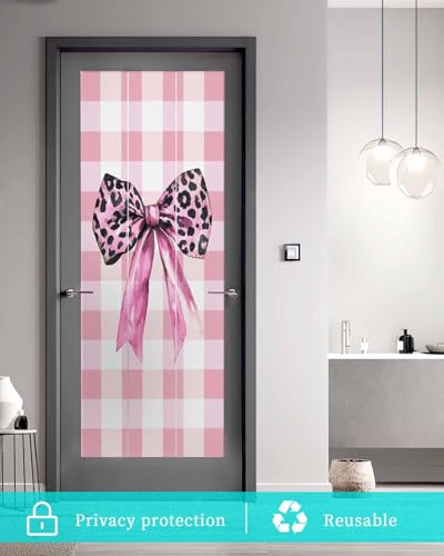 Película de privacidad para ventana con diseño leopardo rosa 19.6"x39.3" miniatura 5