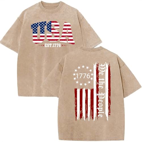 250 Anniversary USA Shirt Mens Oversized American Flag Tshirt 250th America Anniversary Tee 250 Years Acid Wash Patriotic Top