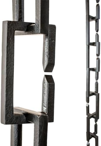 Nutshell Stores Cadena de lluvia de eslabones rectángulos, color negro, 9 pies