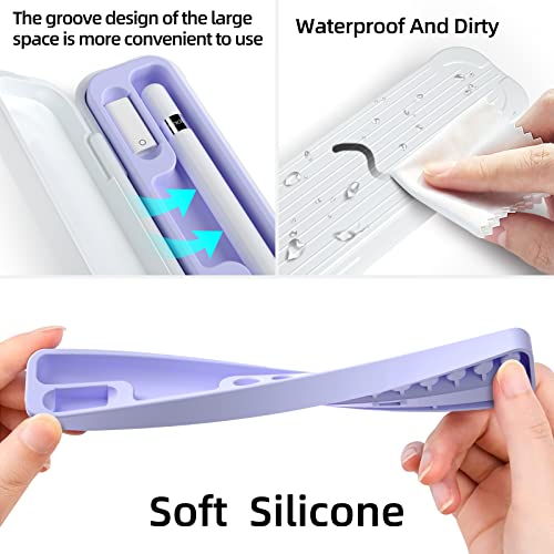 Image of Magnetic Carrying Case Compatible with Apple Pencil 2nd Generation and 1st Gen Pencil and Samsung Galaxy S-Pen Series, Pencil case Consists of Hard PC Shell and Soft Silicone Inner