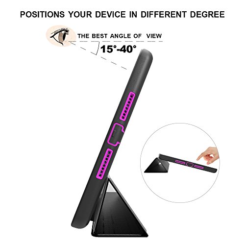 Dunno Ipad 6Th/5Th Generation Case, Ipad 9.7 Inch Case 2017/2018, Heavy Duty Full Protection Smart Case With Detachable Screen Cover/Stand For Ipad 9.7 2018/2017 Version (Black+Rose) #TOP5