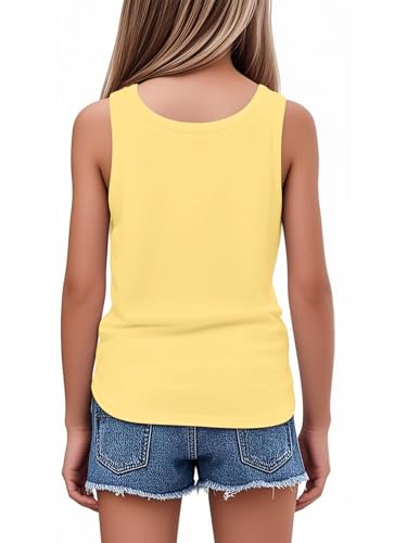 Girls Sleeveless Tank Tops Round Neck Basic Tees Summer Tanks Cute Top3