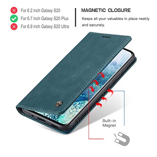 Capa Carteira para Samsung Galaxy S20+ / S20 Plus, Capa Flip Magnética de Couro PU de Textura Fosca