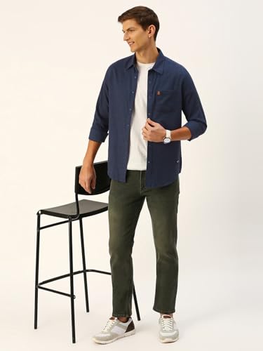 Image of Thomas Scott Men Classic Slim Fit Cotton Casual Full Sleeves Shirt