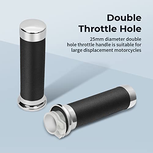 Foruly Grip Throttle Tube Replace For Honda Oem:53145-Mm8-000, 25Mm Right Grip Dual Throttle Tube & Left Handlebar Grip Suitable For Honda Vt Xvs Shadow 400/600/750/1100/1300 Magna Sabre #TOP5