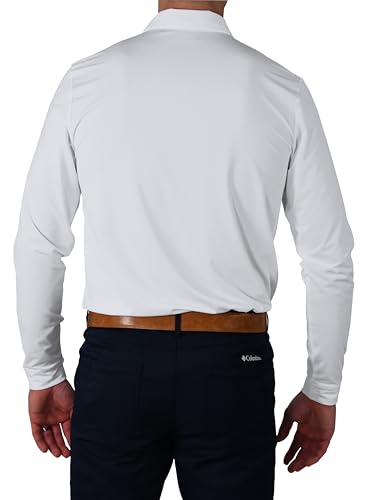 Columbia Omni-Wick Pin High Long Sleeve Polo (Large, White)3