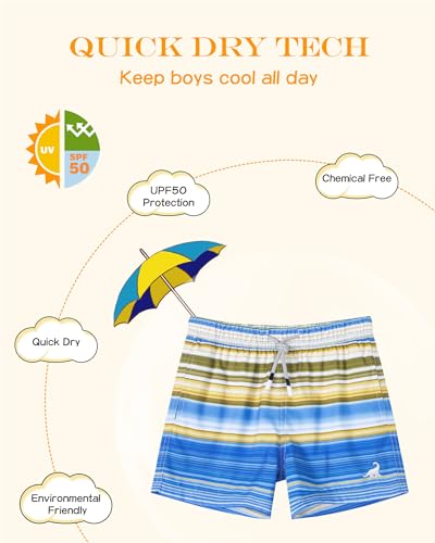 Image of SURF CUZ Surfcuz Little Boys Swim Trunks UPF 50+ Toddler Beach Shorts Swimsuit Kids Quick Dry Swimwear