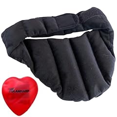 Wohltuender Kryotherm Natur Nacken-Wärmeschal gegen Verspannungen und Schmerzen – 100% Rapssamenfüllung, Mikrowellen- und Backofenerwärmung, Klettverschluss für optimalen Halt + Olanmarp Handwärmer