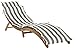 SAFAVIEH Outdoor Collection Pacifica Natural Brown Solid Wood/Grey & White Stripe Cushion 3-Piece Chaise Lounge Set with Table (PAT7020A)