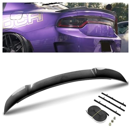 Rear Spoiler Compatible with Dodge Charger 2011-2021 RT SXT SRT Rear Trunk Lip Rear Spoiler Wing Black Carbon Fiber Style