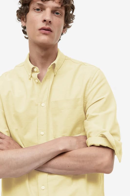Image of BE ACTIVE Men's Oxford Cotton Lycra Casual Shirt || Men Stylish Shirt || Full Sleeves || Simple Shirt for Men || Timeless Style & Comfort