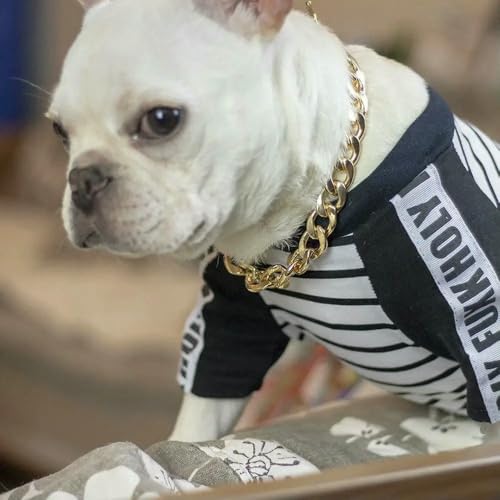 Hundetrainings-Würgekettenhalsbänder aus Metall, luxuriöses Hundehalsband, goldene Kette, Halsband für Bulldoggen, kleine und mittelgroße Hunde