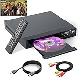 DVD Player for TV - All Region Free DVD Player with HDMI/RCA Output Cable Included - 1080P Upscaling, USB Input, Breakpoint Memory, CD Player for Home