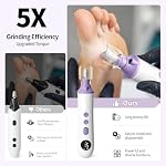 Perceuse électrique à ongles, fichier à ongles électriques sans fil 15 Vitesse, Machine professionnelle de perceuse à ongles - Manucure Pedicure Kit de broyeur électrique pour femmes et hommes Nails épais Soins des pieds de main, avec lumière et affichage (Purple)