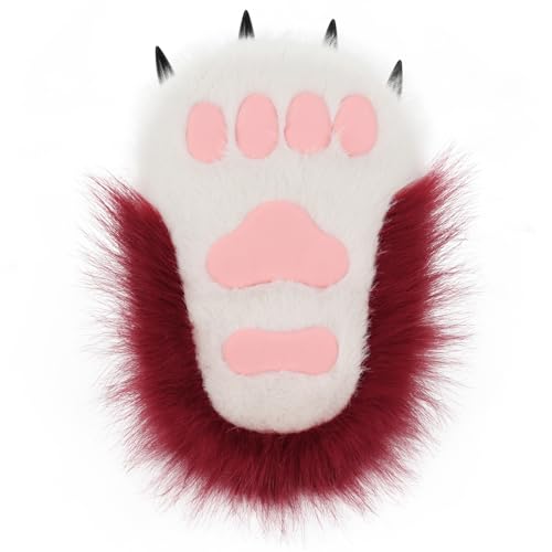 Image of Animal Fuzzy Slippers Bear Cat Wolf Dog Fox Fursuit Feet Paw Claw Shoes Furry Boots Costume Accessories for Adult Kids