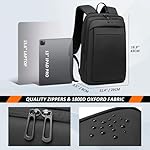 FENRUIEN Slim Laptop Backpack for Men, Water Resistant Light Weight Backpack with USB Charging Port, Black Laptop Bag 15.6 Inch - Image 5