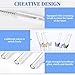 6 Pcs Reusable Glass Straws with Charms, Cute Glass Straws with Colorful Butterflies, Contain 2 Cleaning Brushes Transparent Shatterproof Suitable for Cocktails Smoothies Milkshakes Juice Tea Coffee