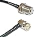 50 feet RG58 Silver Plated UHF Female Bulkhead to BNC Male Angle RF Coaxial Cable