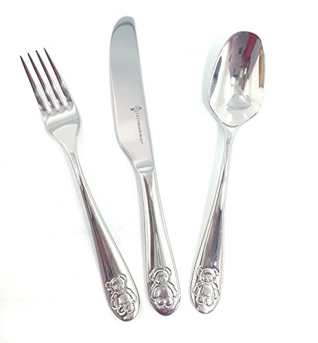 3tlg. Kinderbesteck mit Bärchendekor 18/10 Edelstahl Cover