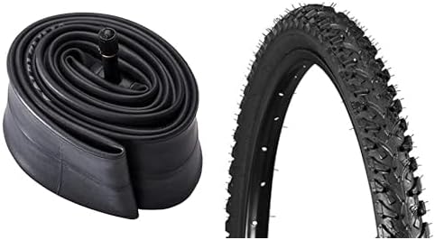 Schwinn Replacement Bike Tube & Mountain Tire Bundle, Schrader Valve 26-Inch Tube with High Traction Tread Tire and Carbon Steel Bead, 26 x 1.95-Inch