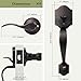 Tinewa Main Entrance Keyless Door Handleset, Passage Front Door Handle with Lever Inside, Low Profile Front Lock Handleset with Oil Rubbed Bronze Finish, Reversible for Right & Left Sided