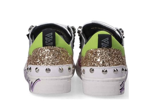 Sneakers Olivia pour vos sorties urbaines, look animalier blanc et argent chic - 4