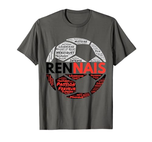 Cadeau Football Supporter Rennes Rennais - T-Shirt Gris, Coupe Classique, Manche Courte, Unisex Adulte, Small EU, Pour Fans de Football, Rennes Supporters pour...