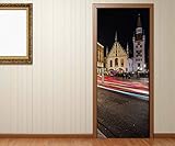 Türaufkleber Skyline München alt Rathaus Marienplatz Tür Bild Türposter Türfolie Druck Aufkleber sticker 15A2966, Türgrösse:67cmx200cm