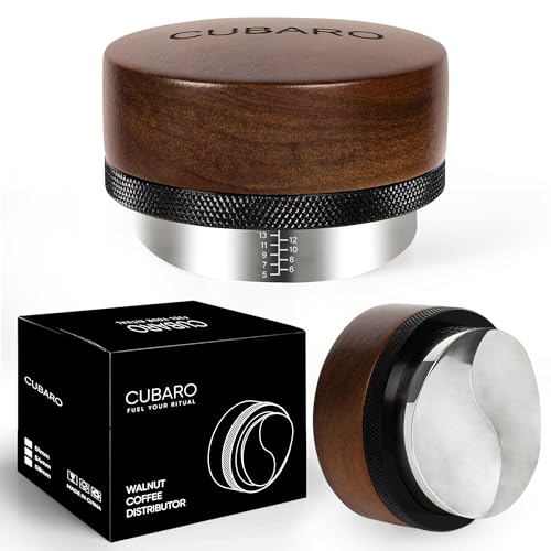 Catálogo de Cubared . 40 Distribuidor de café de nogal de 54 mm de profundidad ajustable, nivelador de café de acero inoxidable, compatible con máquinas de espresso Breville (negro)