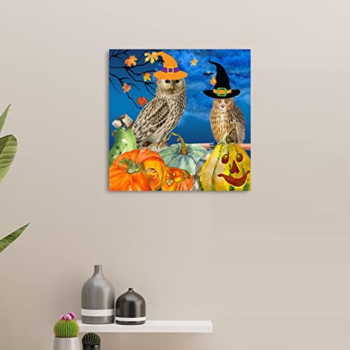 Cadeau déco maison Halloween panneau bois sorcière retro