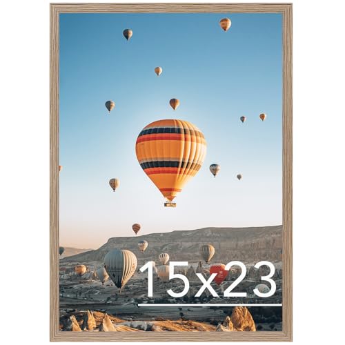 Image of JCJMY Rustic Brown 15x23 Picture Frame for Poster Photo, Horizontal and Vertical Formats, Wall Hanging, 15 x 23 Wall Gallery Poster Photo Frame
