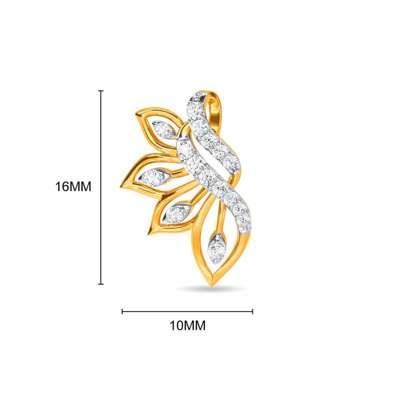 Image of KISNA JEWELS 14KT|18KT BIS Hallmark Pure Gold and Diamond Danglers Earrings For Women with Screw Back clouser