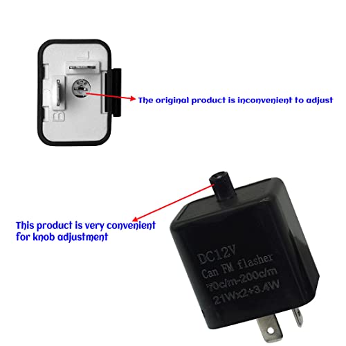 Flasher Relay (2-Pin) 12V Motorcycle Adjustable Speed Fixer Fits For Led Electronic Flasher Relay For Motorcycles And Cars Turn Signal Hyper Flash Relay (Black 2Pcs) #TOP1