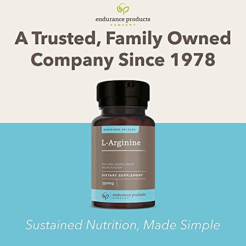 Endurance Products L-Arginine - 350Mg Sustained Release For Optimal Absorption - Nitric Oxide Precursor*, 180 Tablets Company #TOP5