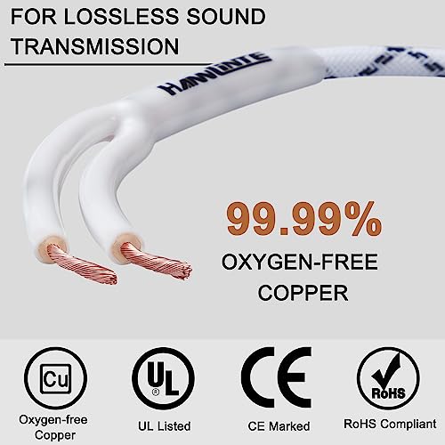 Cable de altavoz de 12 AWG blanco CL2 ideal para empotrar de forma estética en tu pared 3