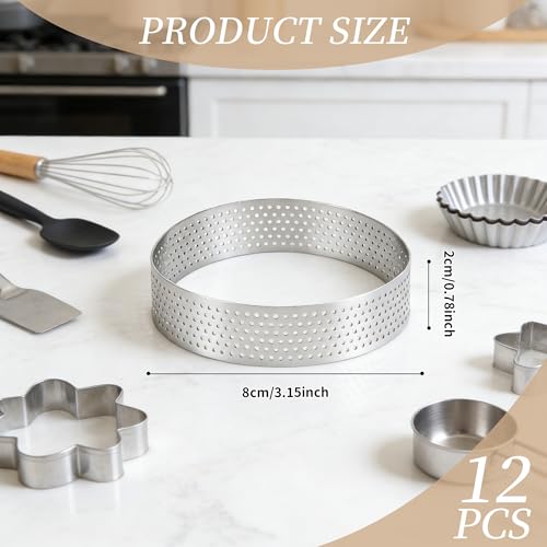 Anillos de bollería de acero inoxidable con diseño perforado ultra resistente 3