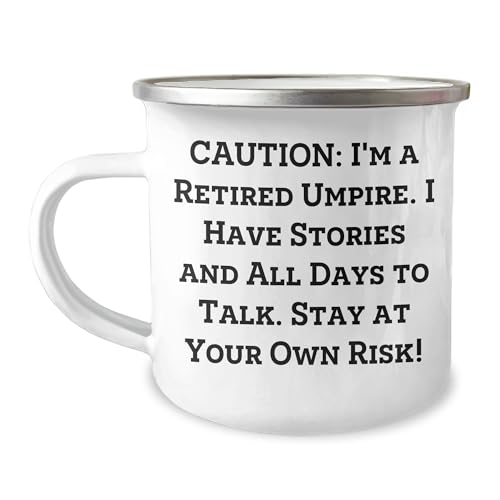 Umpire's Caution: Funny Camping Mug for Christmas Unique Gifts from Friends to Umpire Enthusiasts - Stay at Your Own Risk!