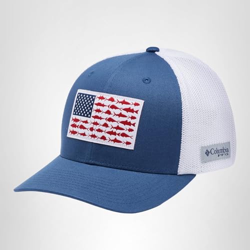 Columbia PFG Mesh Fish Flag Ball Cap Bonnet en Maille, Marée Nocturne/Blanc, S/M Mixte