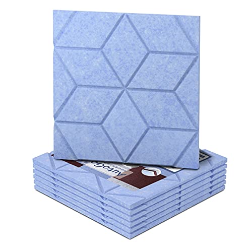 吸音材 吸音ボード 壁 防音材 騒音対策 硬質吸音フェルトボード 防潮 壁と床兼用 吸音パネル 室内装飾 楽器 ピアノ室 消音 防音対策 3Mテープ付き 30cm×30cm×0.9cm 【ダイヤ・ブルー】 96枚入