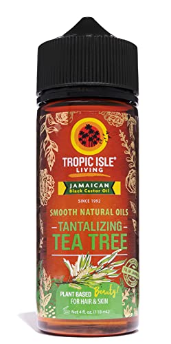 Tropic Isle Living Jamaican Black Castor Oil Light Blend 4Oz And Smooth Natural Oils Tantalizing Tea Tree 4Oz Bundle | Hair Growth Oils | Daily Hair Maintenance | Moisturizes Skin | After-Bath Oils #TOP7