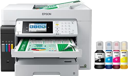 Epson EcoTank Pro ET-16600 All-in-One Supertank Wireless Color Inkjet Printer – Print Copy Scan Fax- 25 ppm, 4800 x 1200 dpi, Wide-Format 13 x 19, Auto 2-Sided Printing, 50-Sheet ADF, Voice-Activated