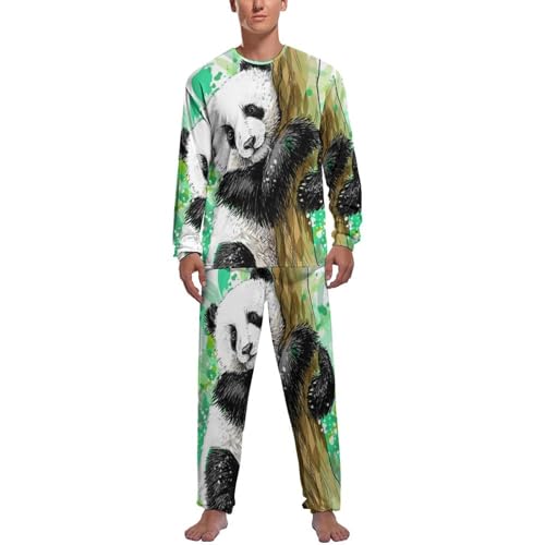 Pyjama homme panda motif aquarelle original une excellente idée cadeau