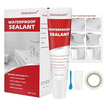 Advanced Silicone Caulk for Kitchen & Bathroom Waterproof Sealant - 5.3 oz White